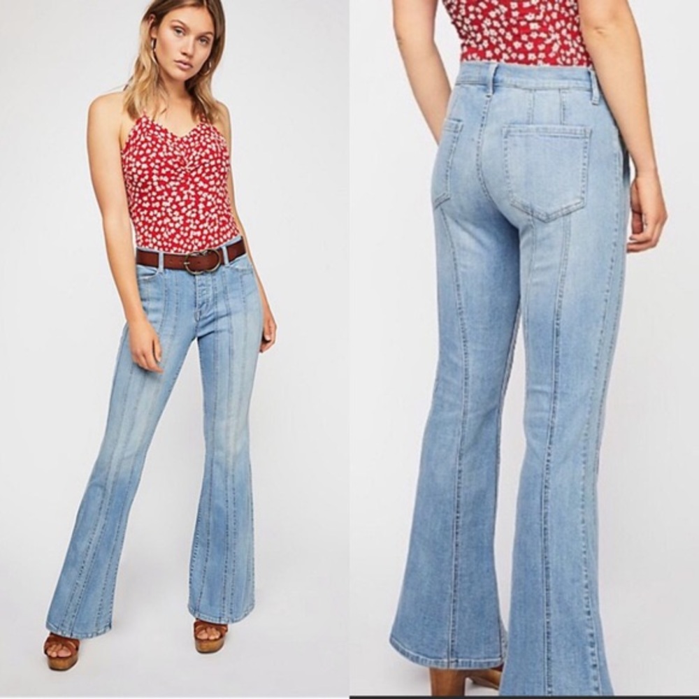 Free People So Many Seams Boot Leg Jeans!